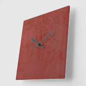 Red Venetian Plaster Faux Finish Square Wallklok Vierkante Klok (Hoek)