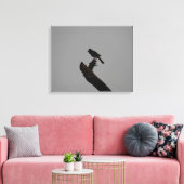 Red-vented Bulbul in Silhouet Stijlvolle foto Canvas Afdruk (Insitu (Woonkamer))