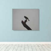 Red-vented Bulbul in Silhouet Stijlvolle foto Canvas Afdruk (Insitu (Houten vloer))