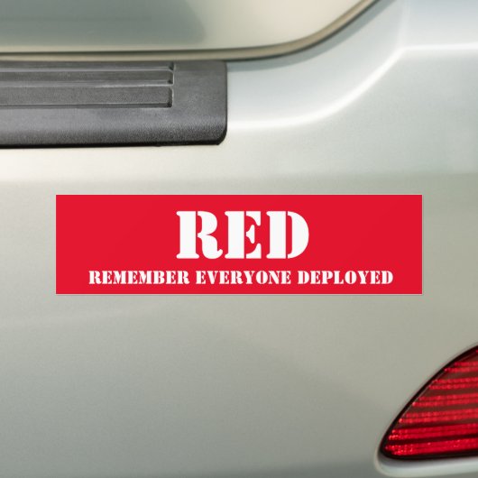 RED - Vergeet niet dat iedereen is geïmplementeerd Bumpersticker (Op auto)