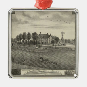 Red Vermiljoen Stock Boerderij, Havensville, Kansa Metalen Ornament