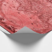 Red Version Antiek Wereldkaart J Blaeu 1664 Cadeaupapier (Hoek)