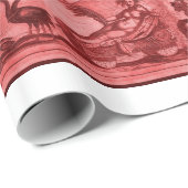 Red Version Antiek Wereldkaart J Blaeu 1664 Cadeaupapier (Rol Hoek)