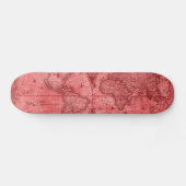 Red Version Antiek Wereldkaart J Blaeu 1664 Skateboard (Horizontaal)