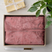 Red Version Antiek Wereldkaart J Blaeu 1664 Tissuepapier (Geschenk)