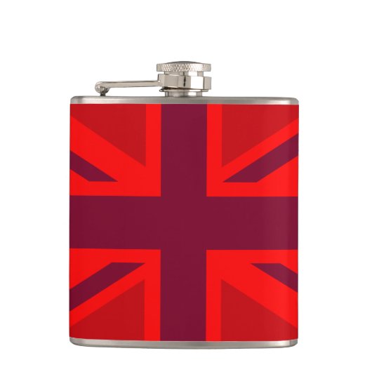 Red Version British Union Jack Decor Heupfles (Voorkant)