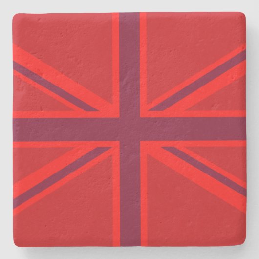 Red Version British Union Jack Decor Stenen Onderzetter (Voorkant)