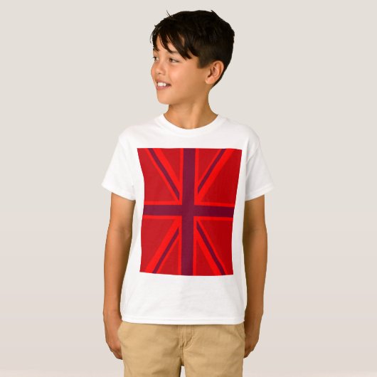Red Version British Union Jack Decor T-shirt (Voorkant volledig)