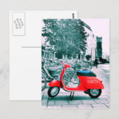 Red Vespa in München Briefkaart (Voorkant / Achterkant)