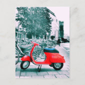Red Vespa in München Briefkaart (Voorkant)