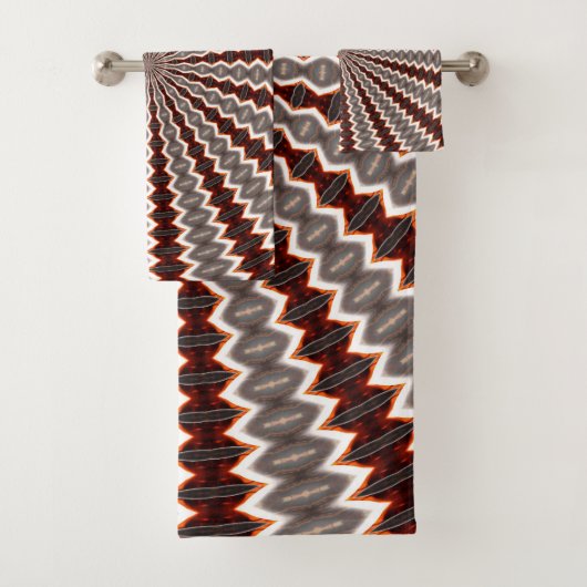 Red Vibration Kaleidoscope Pattern Bad Handdoek (Insitu)