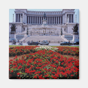 Red Victor Emmanuel Monument, Rome, Italië bloeme Magneet