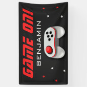 Red Video Game Birthday Party Spandoek (Verticaal)