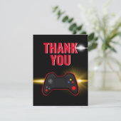 Red Video Game Party Hartelijk dank Bedankkaart (Staand voorkant)