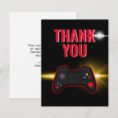 Red Video Game Party Hartelijk dank Bedankkaart (Voorkant / Achterkant)