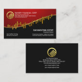 Red Vignette Gold Stock Exchange Graph Financial Visitekaartje (Voorkant / Achterkant)