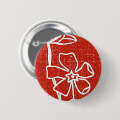 "Red Vinca" Floral Button (Voorkant /achterkant)