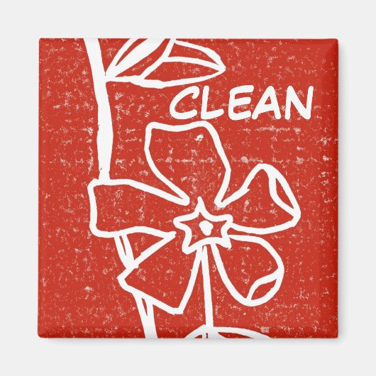 "Red Vinca" Status van schoonmaakwasmachine Magnet (Voorkant)