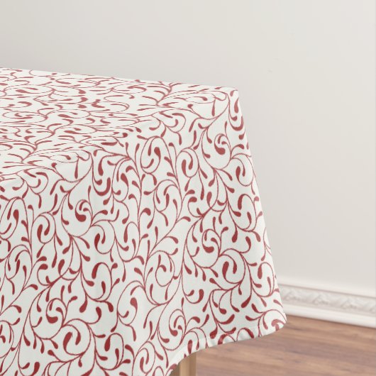 Red Vine Scroll tafelkleed – Holiday Elegance (Voorbeeld)