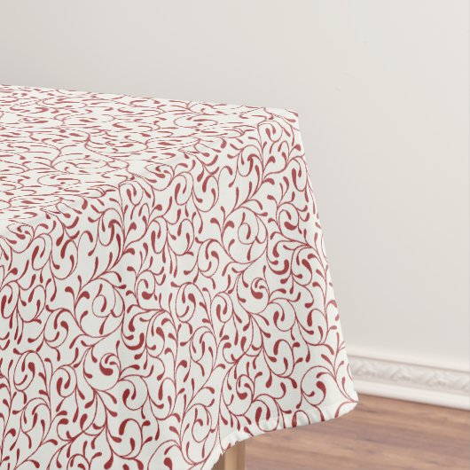 Red Vine Scroll tafelkleed – Holiday Elegance (Voorbeeld)