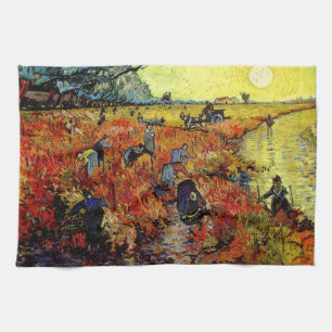 Red Vineyard Van Gogh Fine Art Theedoek