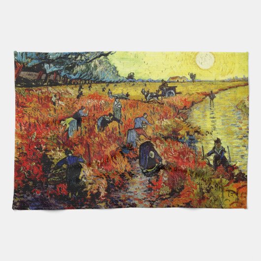 Red Vineyard Van Gogh Fine Art Theedoek (Horizontaal)