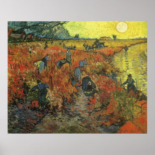 Red Vineyard van Vincent van Gogh,  Kunst Poster (Voorkant)
