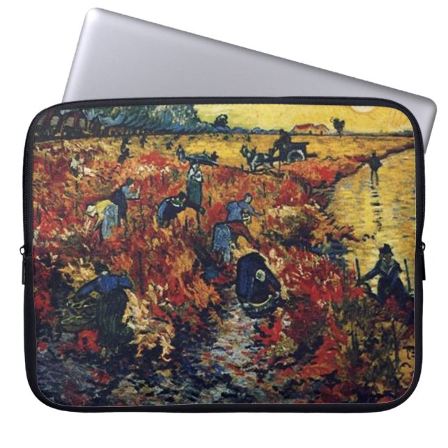 Red Vineyard, Vincent van Gogh Laptop Sleeve (Voorkant)