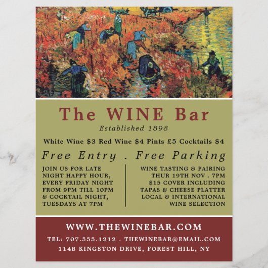 Red Vineyards, Van Gogh, Wijnstang/Winery Flyer (Voorkant)