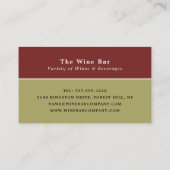 Red Vineyards, Van Gogh, Wijnstang/Winery Visitekaartje (Achterkant)