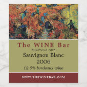 Red Vineyards, Van Gogh, Wijnstang/Winery Wijn Etiket (Enkel label)