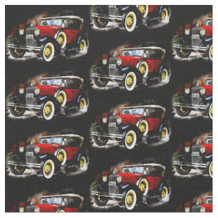 Red Vintage-auto op zwart  Stof