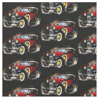 Red Vintage-auto op zwart Stof