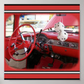 Red Vintage-auto Poster (Voorkant)