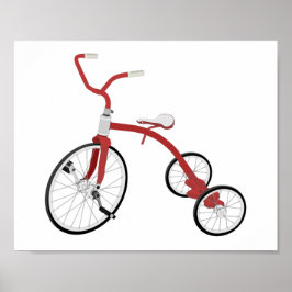 Red Vintage Tricycle Kids Décor Print Poster