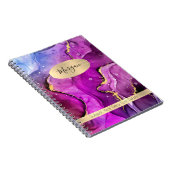 Red Violet, Blue & Gold Ink Abstract, naam/onderwe Notitieboek (Rechterzijde)