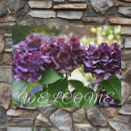 Red Violet Hydrangea Blooms Floral Welkom Deurmat