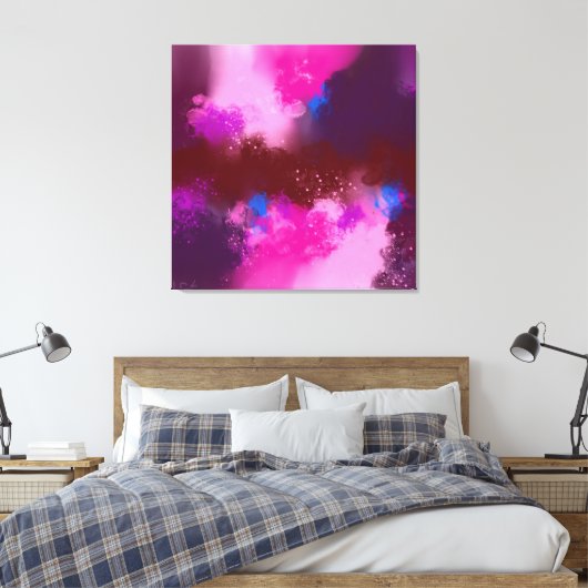 Red Violet Paars Blue Abstract Canvas Afdruk (Insitu (Slaapkamer))