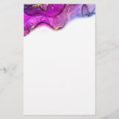 Red Violet & Paarse inkt Abstract, DIY-naam/berich Briefpapier (Achterkant)