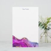 Red Violet & Paarse inkt Abstract, DIY-naam/berich Briefpapier (Staand voorkant)