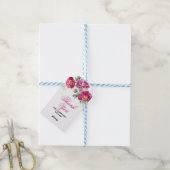 Red Violet Pioen Bloemen Groen Dank u Cadeaulabel (Met Touw)