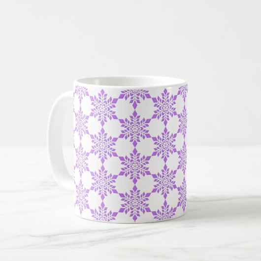 Red-Violet Snowflake Koffiemok (Voorkant links)