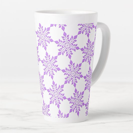 Red-Violet Snowflake Latte Mok (Rechterhoek)