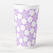 Red-Violet Snowflake Latte Mok (Voorkant)