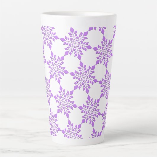 Red-Violet Snowflake Latte Mok (Voorkant)
