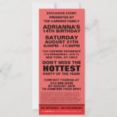 Red VIP Foto Ticket Birthday Party Kaart (Achterkant)