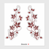  Red Virginia Creeper-wijnstokken en -bladeren Sticker (Vel)