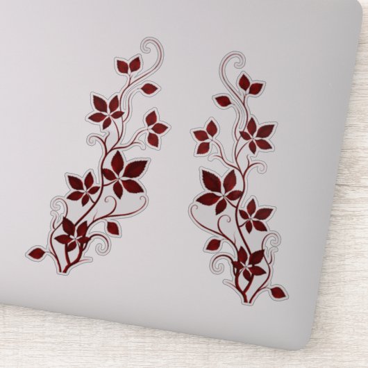  Red Virginia Creeper-wijnstokken en -bladeren Sticker (Detail)