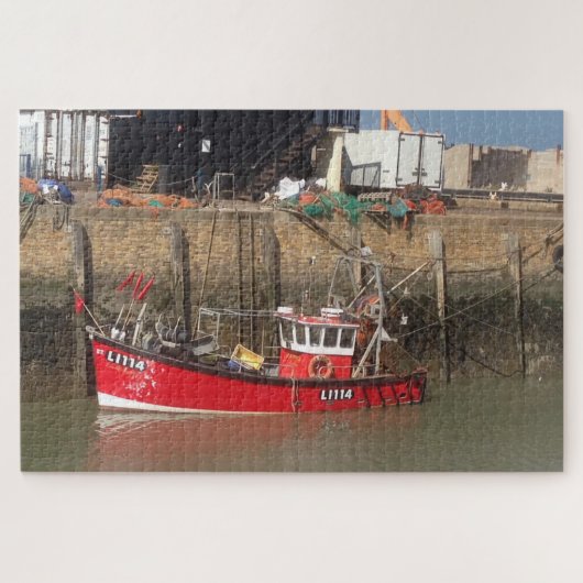 Red Vissen Boat in Whitstable Harbour resized Legpuzzel (Horizontaal)