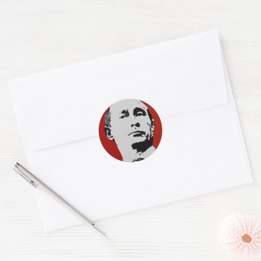 Red Vladimir Poetin Ronde Sticker (Envelop)